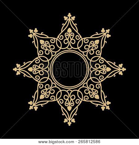 Golden Ornaments Vector Isolated On Black Background, Baroque Ornaments, Scroll Ornaments, Border Ca