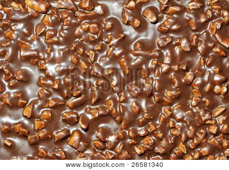 Textura čokolády s ořechy