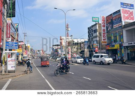 Matara, Sri Lanka - January 8, 2017: City Life In The Central Streets Of The City