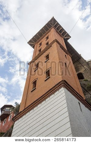 The Historical Elevator In Konak District, Izmir, Turkey. Beautiful View Of Izmir With Historical El