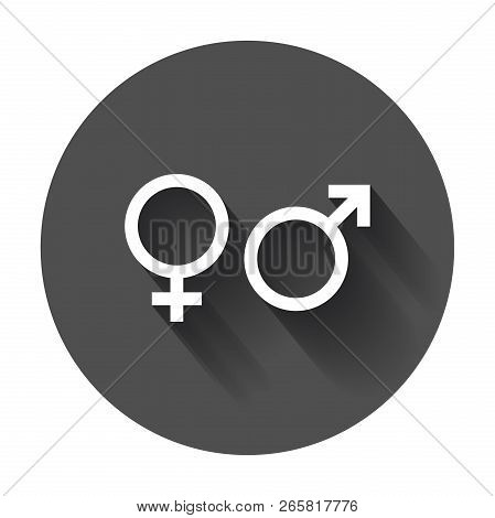 Gender Sign Vector Icon. Men And Woomen Concept Icon With Long S