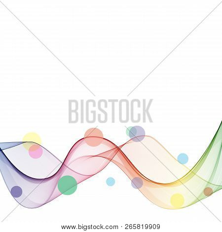 Abstract Wave Vector Background, Rainbow Waved Lines For Brochure, Website, Flyer Design. Spectrum W