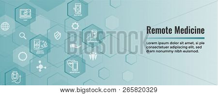 Telemedicine Abstract Idea - Icons Illustrating Remote Health And Software