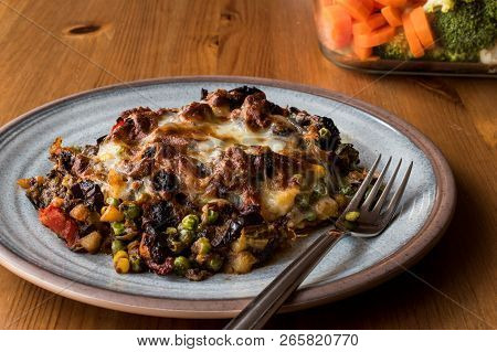Macar Kebabi / Hungarian Food With Minced Meat , Melted Cheese And Vegetables.