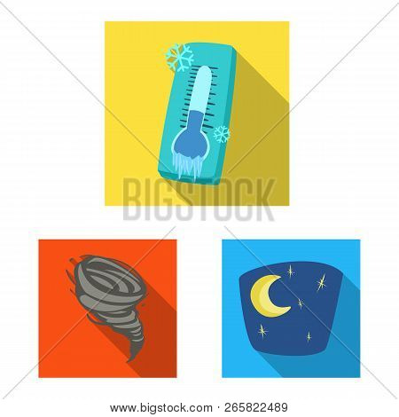 Vector Illustration Of Weather And Climate Icon. Set Of Weather And Cloud Stock Vector Illustration.