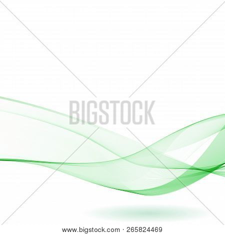 Abstract Background With Green Waves.layout For Advertising