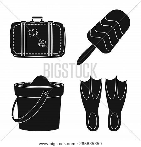 Isolated Object Of Equipment And Swimming Icon. Set Of Equipment And Activity Stock Vector Illustrat