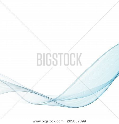 Wave With Shadow.abstract Blue Lines On A White Background. Line Art. Vector Illustration. Colorful 