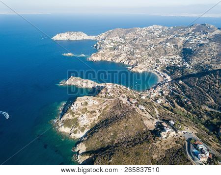 Aerial Drone Photo Of Beautiful Coastline With Small Bay