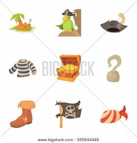Robber Icons Set. Cartoon Set Of 9 Robber Vector Icons For Web Isolated On White Background