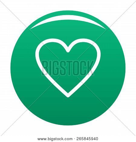 Ardent Heart Icon. Simple Illustration Of Ardent Heart Vector Icon For Any Design Green