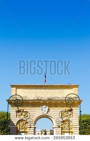 The Porte Du Peyrou (1693) Is A Triumphal Arch In Montpellier, In Southern France