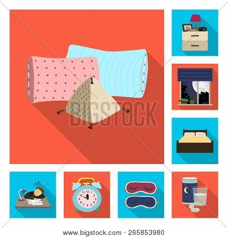 Vector Design Of Dreams And Night Sign. Set Of Dreams And Bedroom Vector Icon For Stock.