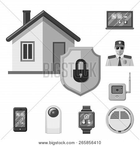 Vector Illustration Of Office And House Logo. Collection Of Office And System Vector Icon For Stock.