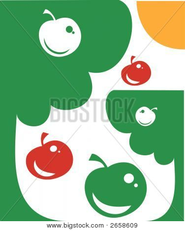 Apple kert, vektor