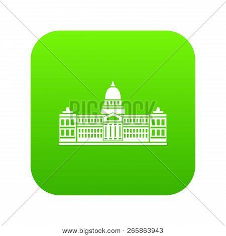 Palace Of Congress In Buenos Aires, Argentina Icon Digital Green For Any Design Isolated On White Ve