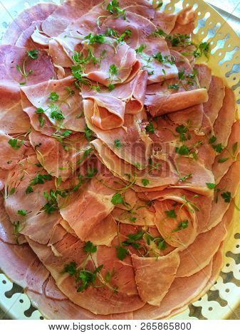 Fresh Cooked And Cuted Gamon Steak For Lunch