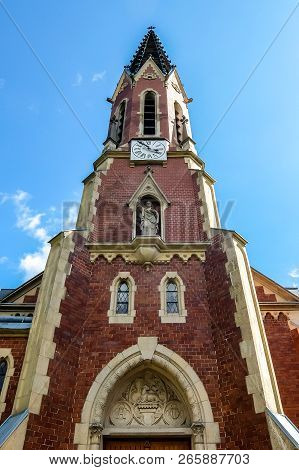 Murzzuschlag, Austria - August, 13th, 2017. View Of Evangelic Church (evangelische Kirche Mürzzuschl