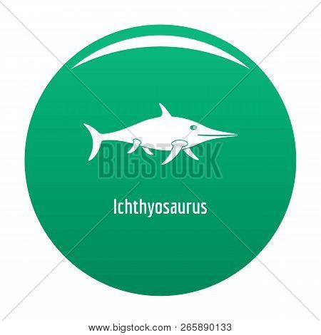 Ichthyosaurus Icon. Simple Illustration Of Ichthyosaurus Icon For Any Design Green