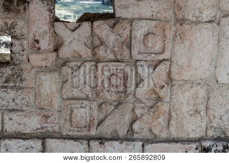 Detail Of The Decoration In The Mayan Archeological Site Chichen Itza, Mexico