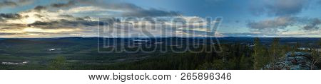 View From Mount Vithatten In Vasterbotten In Sweden.