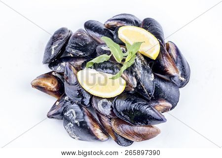 Midye Dolmasi, Stuffed Mussels, Turkish Food Isolated On White Background