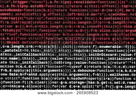 Indonesia Flag  Is Depicted On The Screen With The Program Code. The Concept Of Modern Technology An