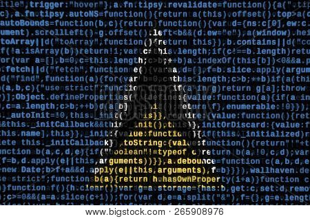 Saint Lucia Flag  Is Depicted On The Screen With The Program Code. The Concept Of Modern Technology 
