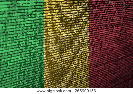 Mali Flag  Is Depicted On The Screen With The Program Code. The Concept Of Modern Technology And Sit