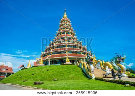Landscape Of Wat Huay Pla Kung Temple With Dragon Symbol Travel Destination The Famous Place Religio