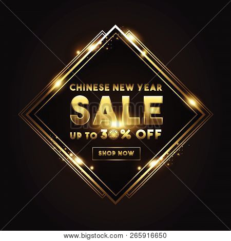 Chinese New Year Sale Discount Design Template Vector Web Banner. Chinese New Year Of Pig , Chinese 