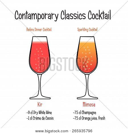 Kir Cocktail And Mimosa Champagne Cocktail Recipe