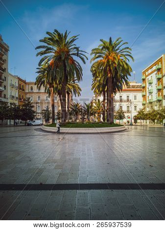 Taranto, Italy. October 21, 2018: Piazza Maria Immacolata In The City Of Taranto In The Apulia Regio