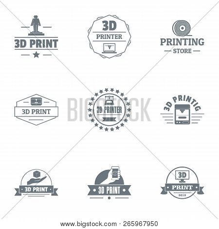 Printer Of The Future Logo Set. Simple Set Of 9 Printer Of The Future Logo For Web Isolated On White