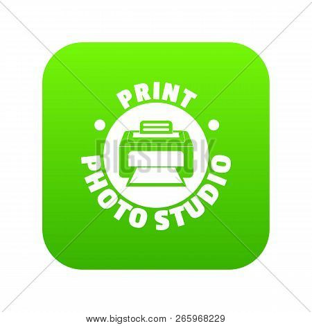 Print Photo Studio Icon Green Isolated On White Background