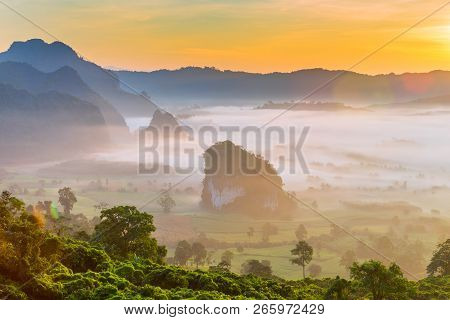 Beautiful Mountain View Of Phu Langka National Park Thailand