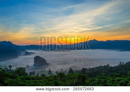 Beautiful Mountain View Of Phu Langka National Park Thailand