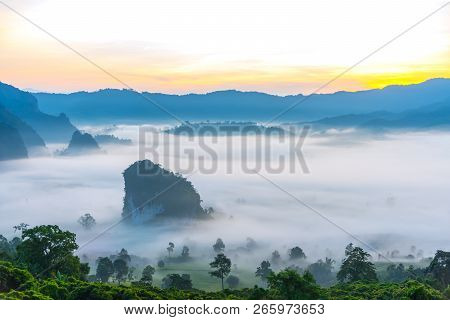 Beautiful Mountain View Of Phu Langka National Park Thailand