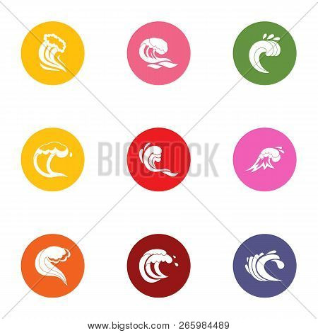 Splash Icons Set. Flat Set Of 9 Splash Icons For Web Isolated On White Background