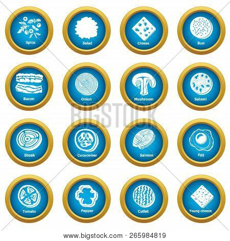 Slice Food Icons Set. Simple Illustration Of 16 Slice Food Icons For Web