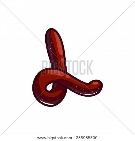 Letter L. Creative Chocolate Designed Font Type Isolated On White Background. Sweet Shiny Character.