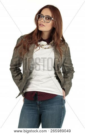 Sexy Preppy, Fashion Geek Girl Ready For Your Design