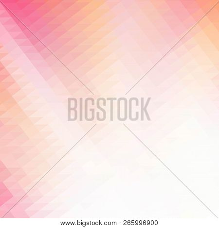 Pink Polygonal Illustration, Which Consist Of Triangles. Geometric Background In Origami Style With 