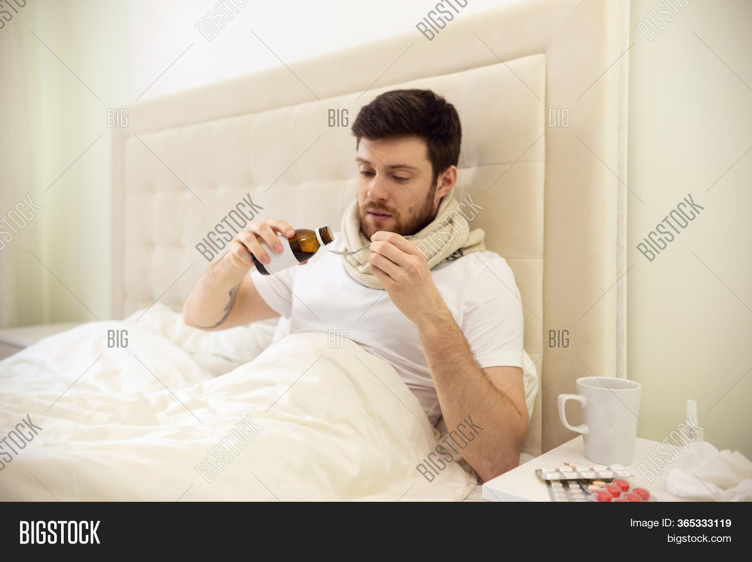 Man Drinking Cough Image & Photo (Free Trial) Bigstock