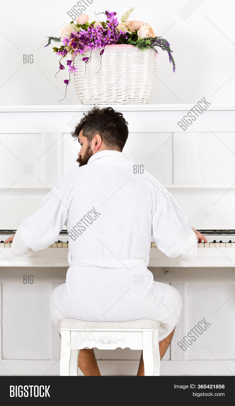 Man Sleepy Bathrobe Image & Photo (Free Trial) Bigstock