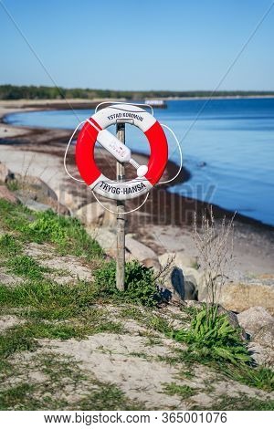 Ystad, Sweden - May 14, 2019: On The Sea Shore Of Ystad, Southern Sweden, Scandinavia, Europe. Life 