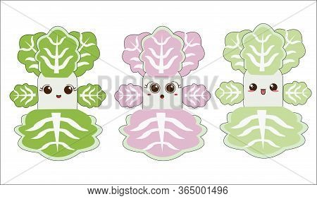 Vector Illustration Of Cute Green Mustard For Health And Body Beauty