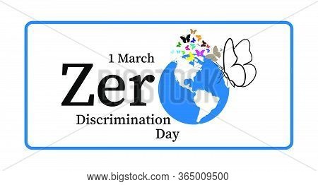 Zero Discrimination Day Banner Design 1 March Vector Illustration