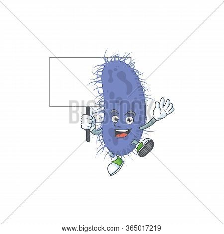 Sweet Salmonella Typhi Cartoon Character Rise Up A Board