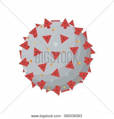 Сoncept Virion Of Dangerous Coronavirus On White Background. 2019-ncov. Virus That Caused Pneumonia 